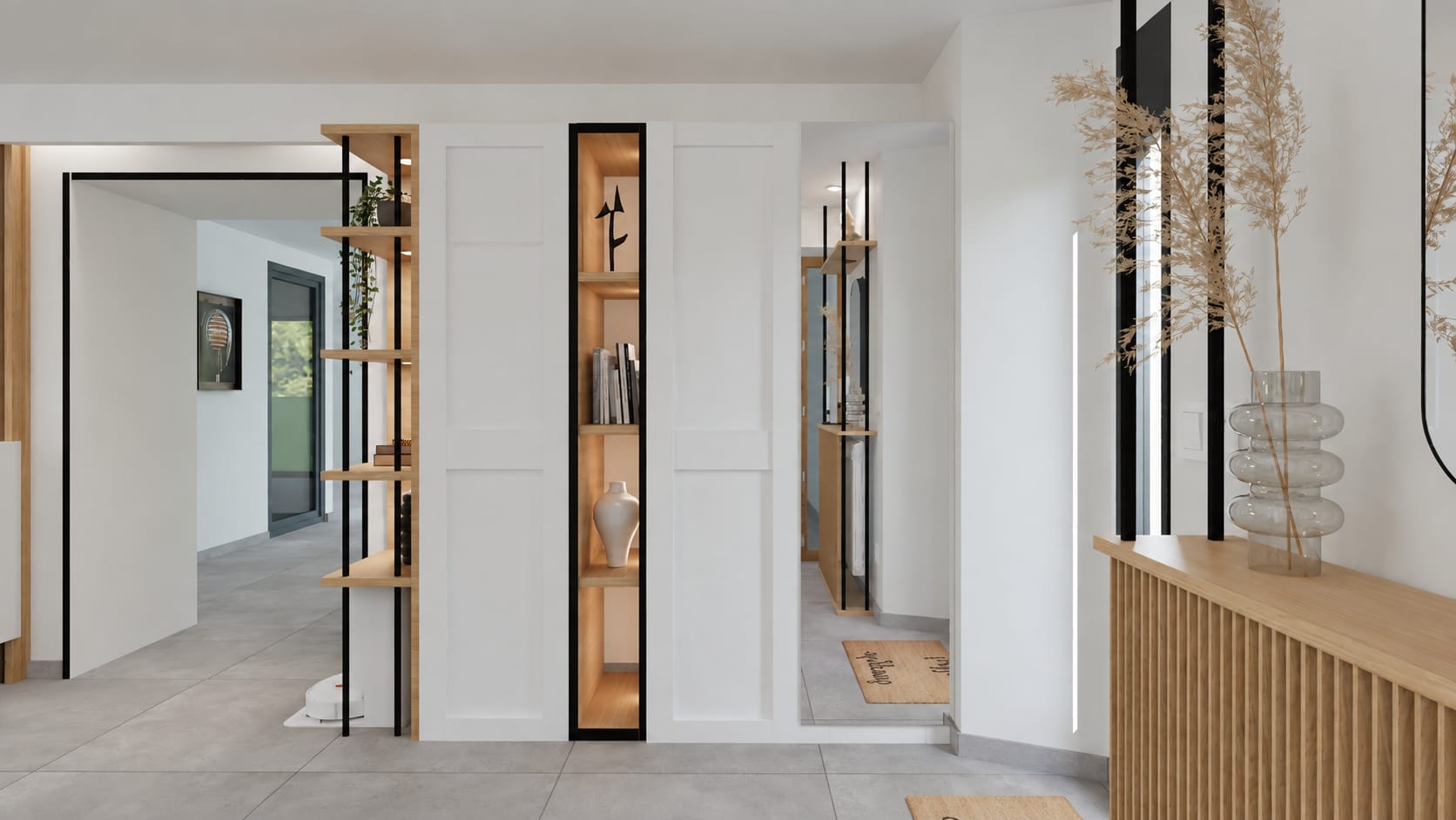 Intérieur moderne baigné de lumière naturelle