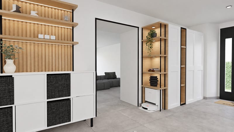 Intérieur contemporain, lumière naturelle équilibrée