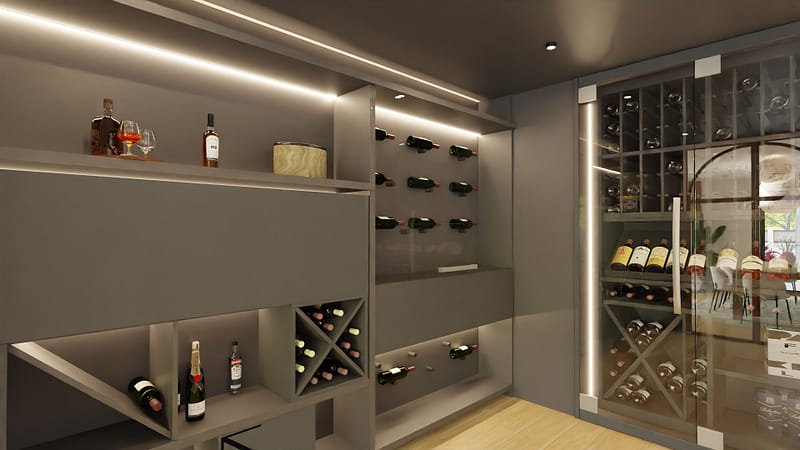 Cave à vin sur mesure noir mat